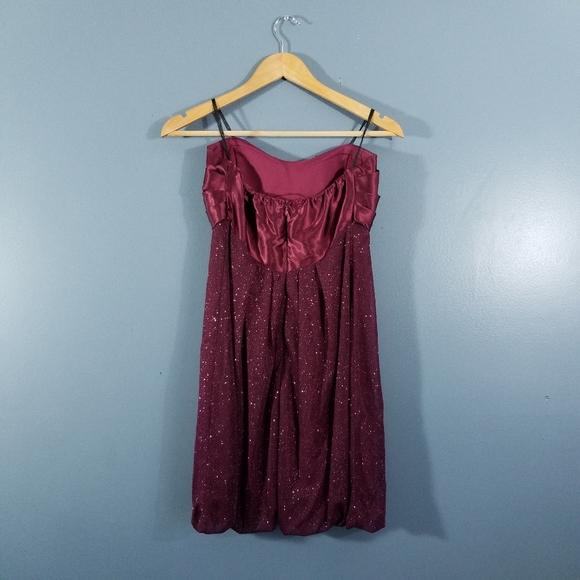 ❤️ Jump Apparel glitter strapless plum berry bubble dress - Picture 3 of 9
